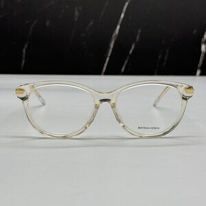 NEW BOTTEGA VENETA BV1039O 003 BEIGE TRANSPSRENT WOMEN EYEGLASSES